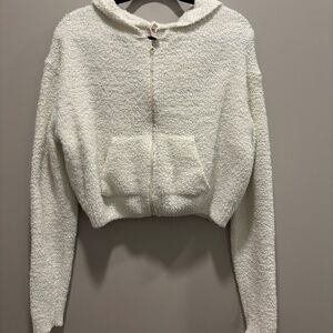 Skims Soft Teddy Zip Up Hoodie